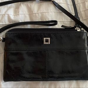 RFID Textured Leather wristlet /cross body/wallet